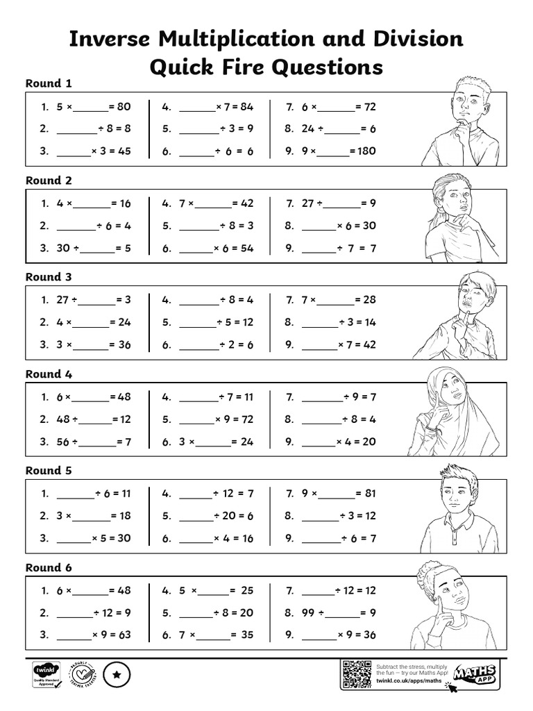 t2 m 1316 Lks2 Inverse Multiplication and Division Worksheets Ver | PDF ...