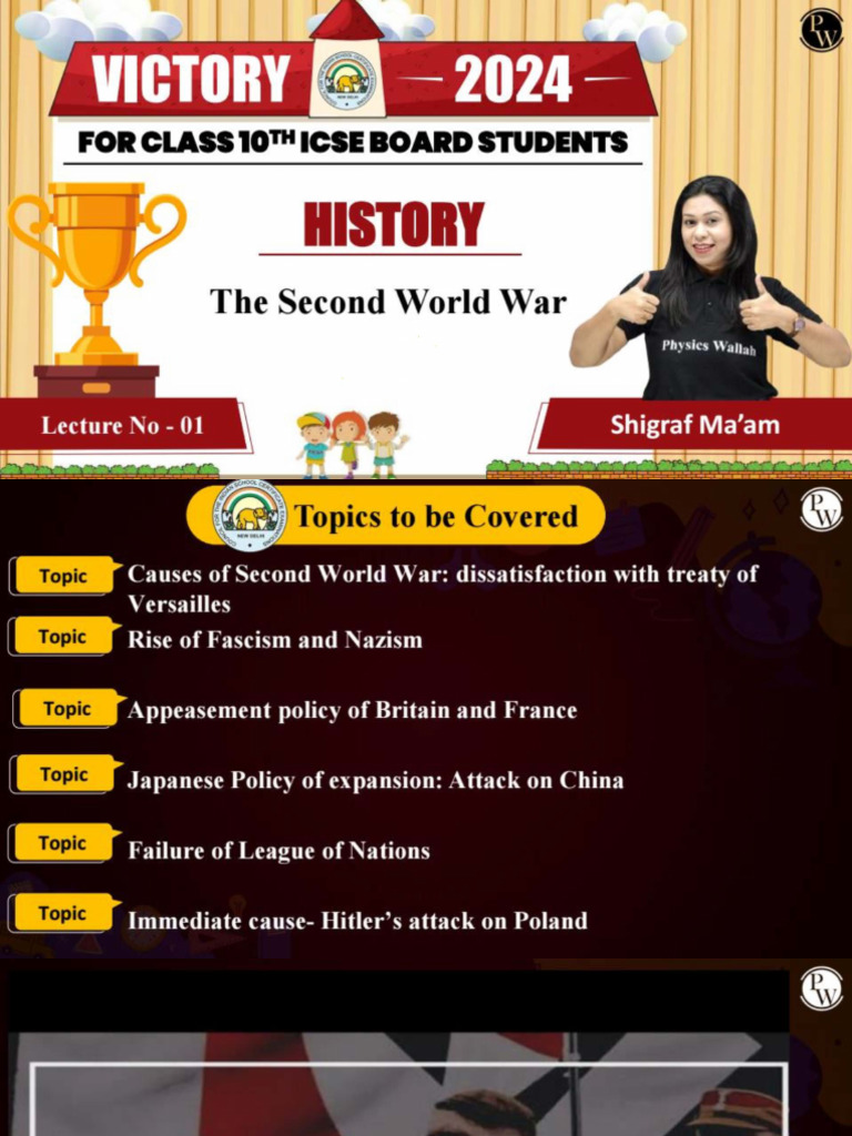The Second World War 01 _ Class Notes __ (Victory 2024 - ICSE) | PDF