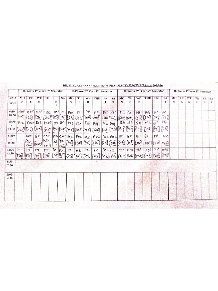 Schedule | PDF
