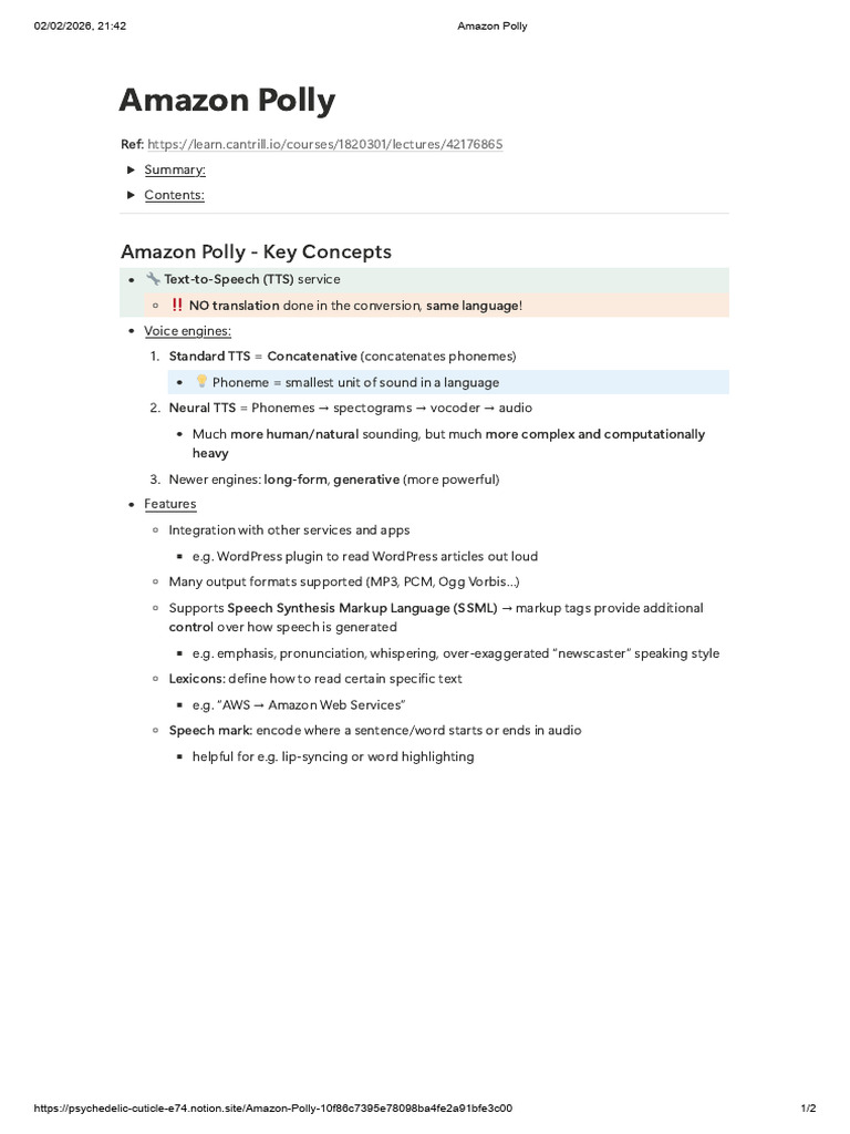 7.7 Amazon Polly | PDF
