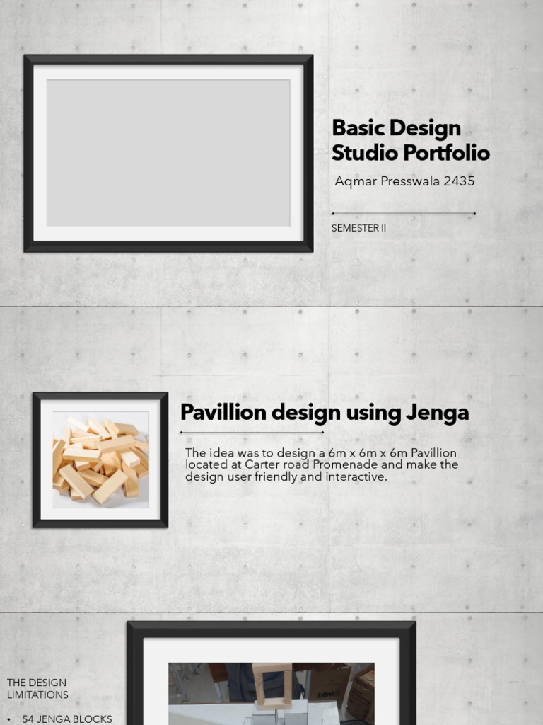 AQMAR PRESSWALA 2435 Basic Design Studio Portfolio SEM 2 | PDF