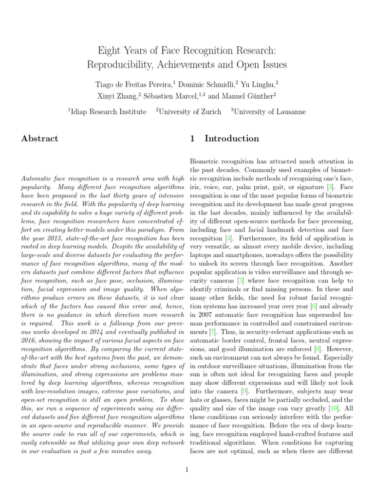Eight Years Face Recognition Research1213 | PDF | Deep Learning ...