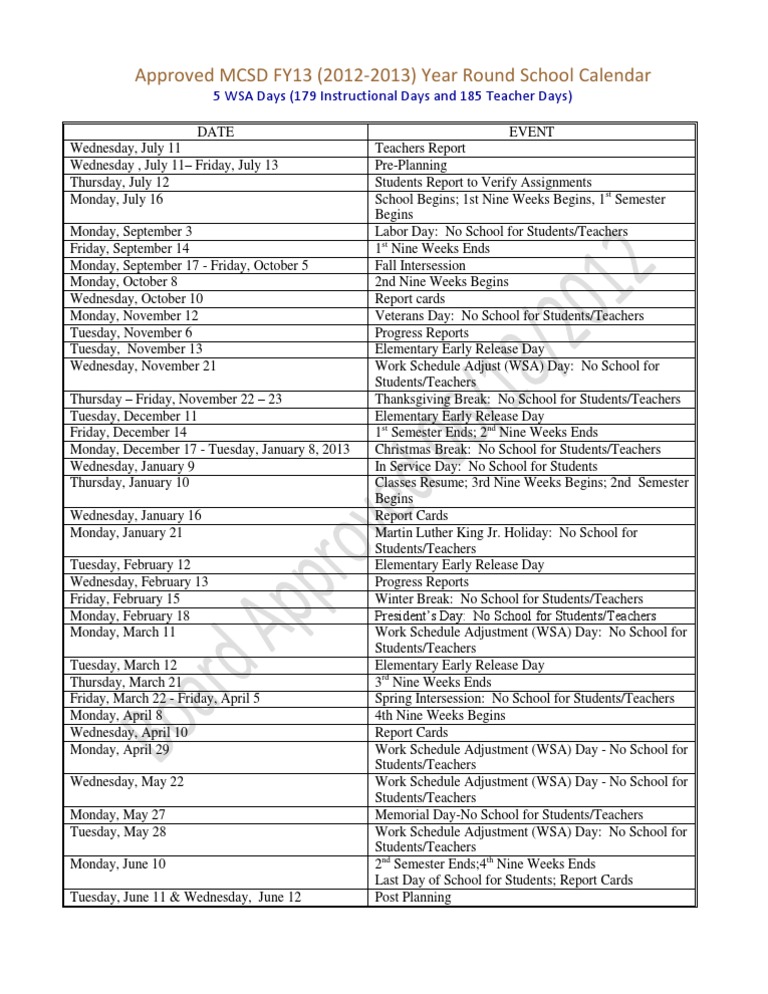 MCSD 2023-24 School Calendar | PDF
