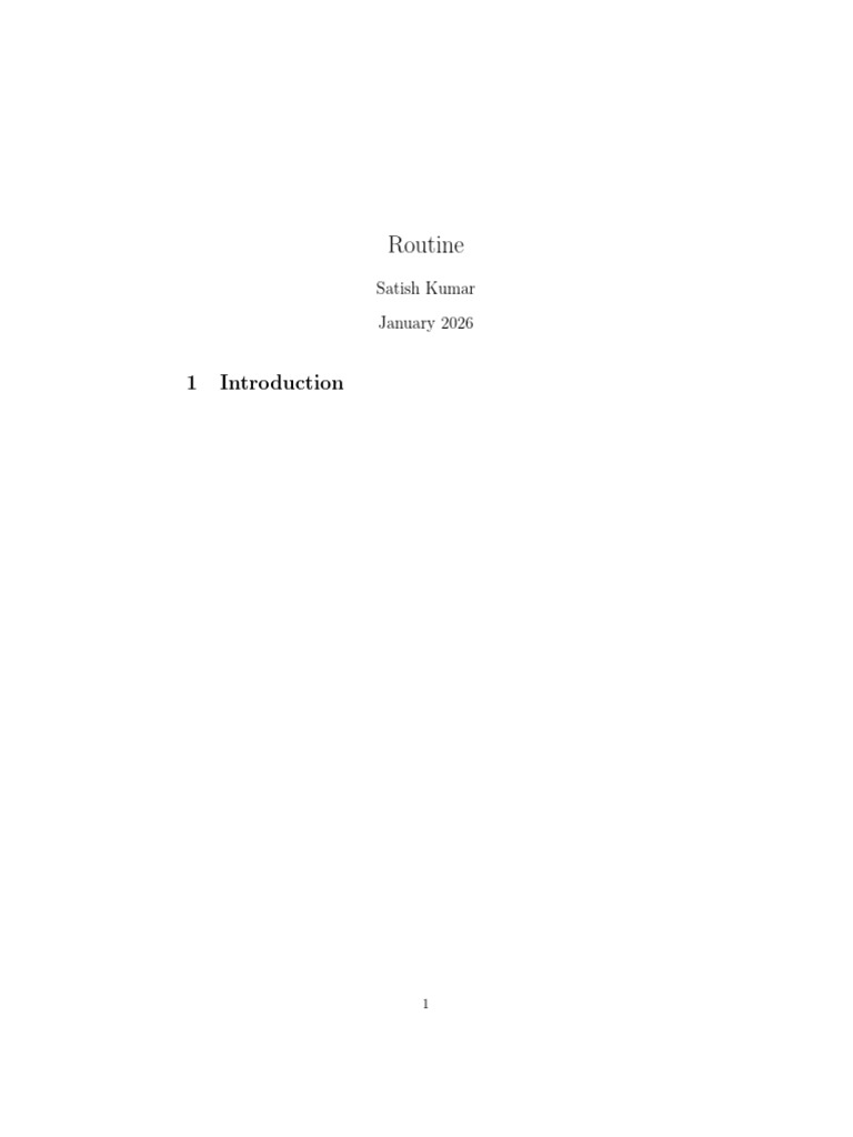 Routine | PDF