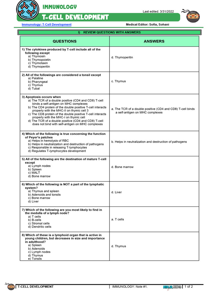 T-Cell Development (3) atf | PDF | T Cell | Lymphatic System