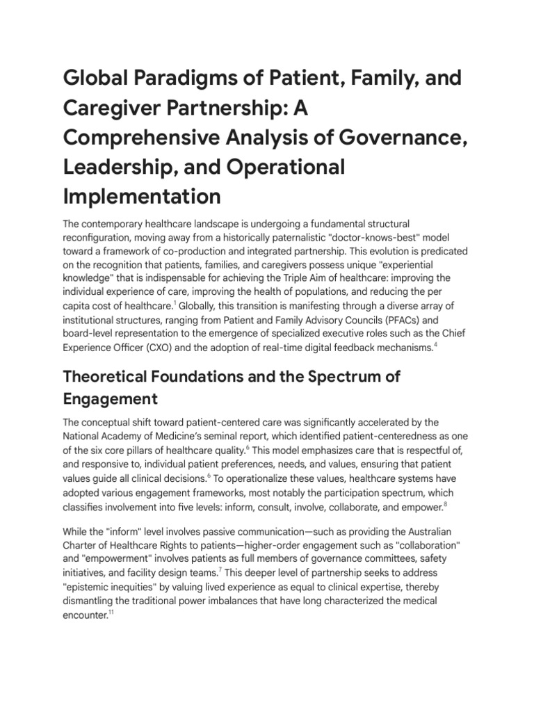 Patient Engagement in Global Healthcare Systems | PDF | Health Care ...