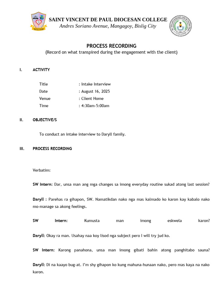 5. Process Recording 2 | PDF | Cognitive Science | Emotions
