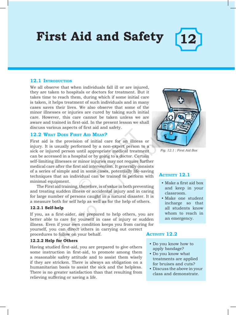 12. First Aid & Safety | PDF | First Aid | Burn