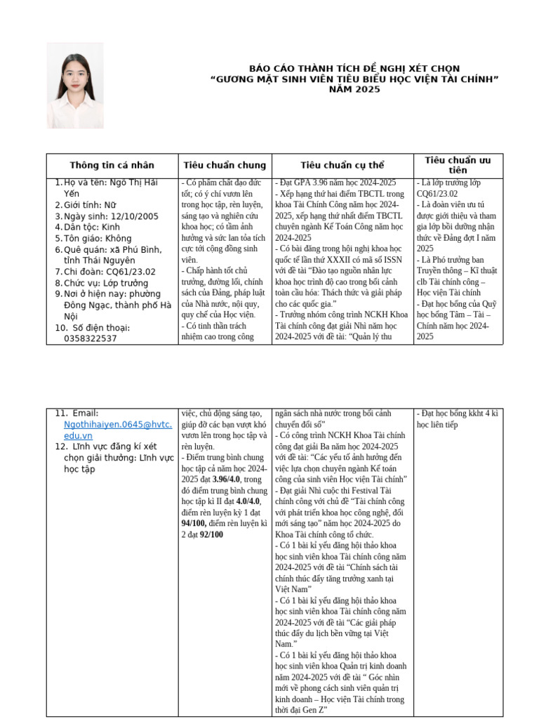 B NG T NG H P Thành Tích | PDF