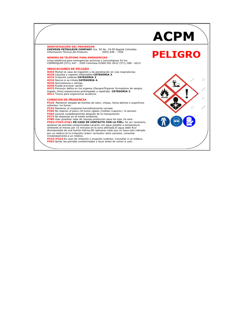 Rotulo Acpm | PDF