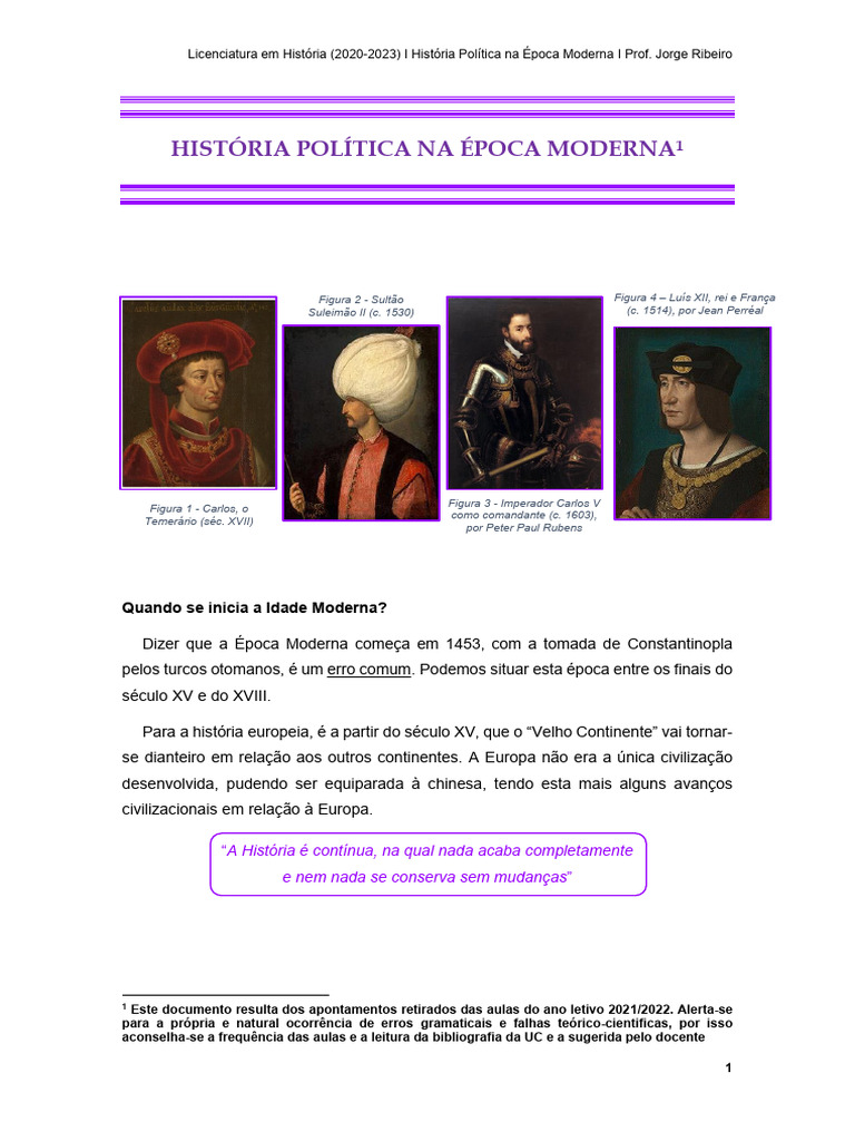 História Política Na Época Moderna | PDF | Sagrado Império Romano ...