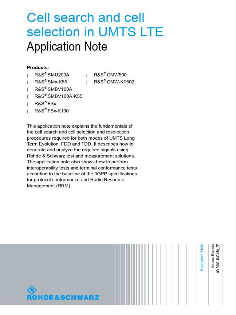 Cell Search and Cell Selection in UMTS | PDF | Lte (Telecommunication ...