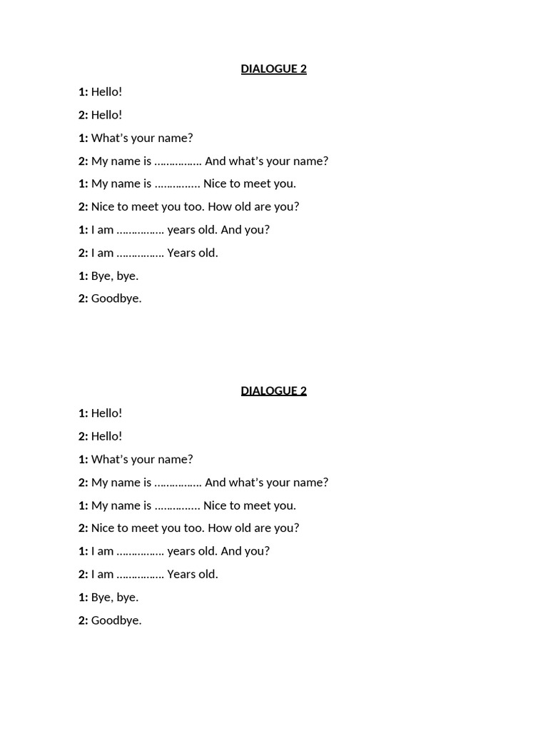 Dialogue 2 | PDF