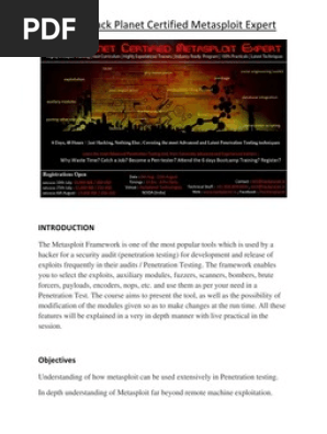 Hackplanet Certified Metasploit Expert Metasploit Training
