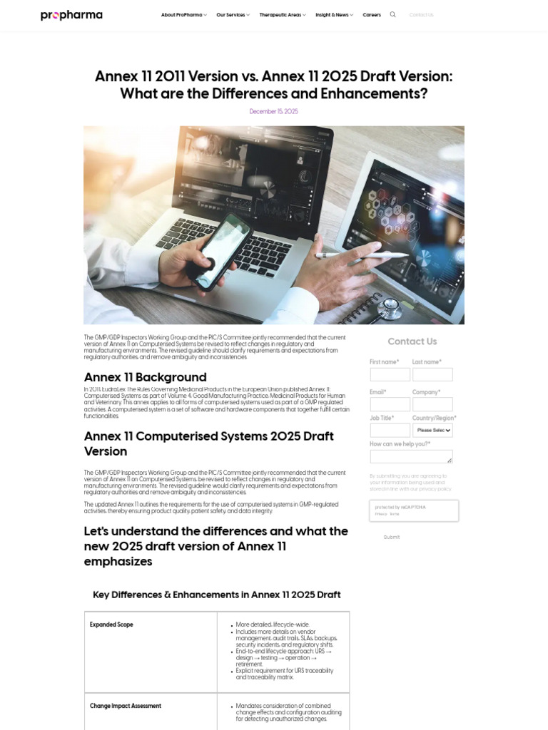 Annex 11 2011 Version vs. Annex 11 2025 Draft Version | PDF | Password ...