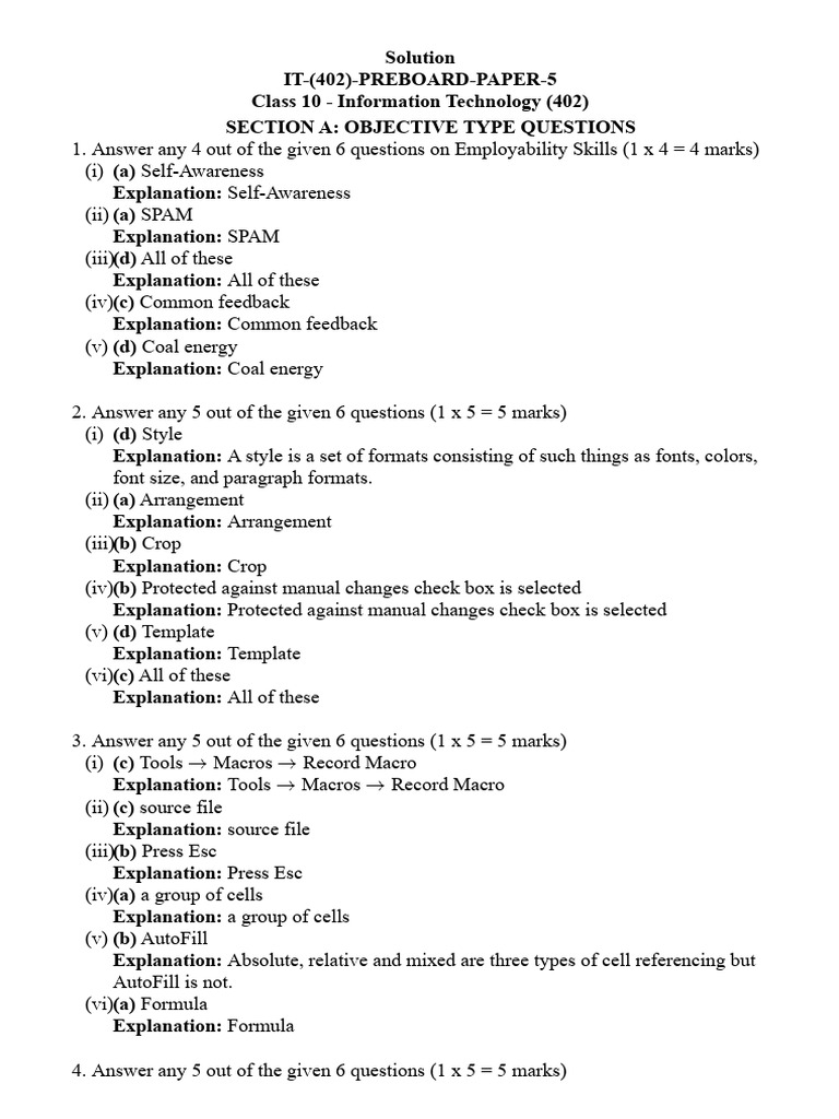 IT (402) Paper 5 Solution | PDF | Sql | Data Management