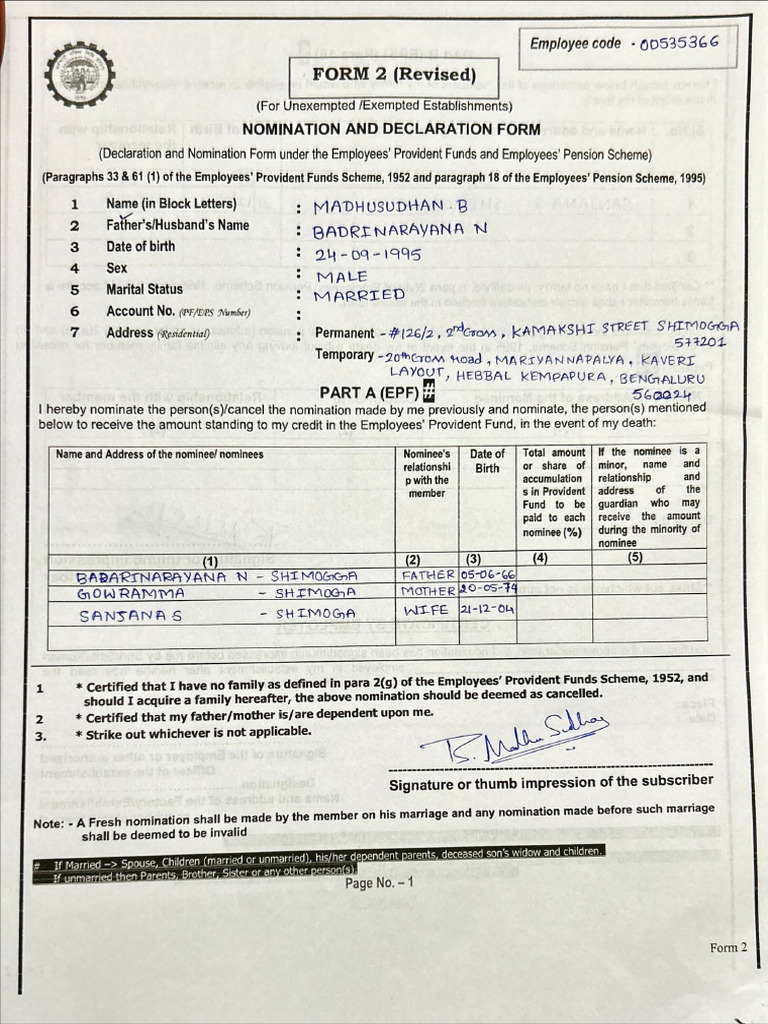 Form2 Declaration | PDF