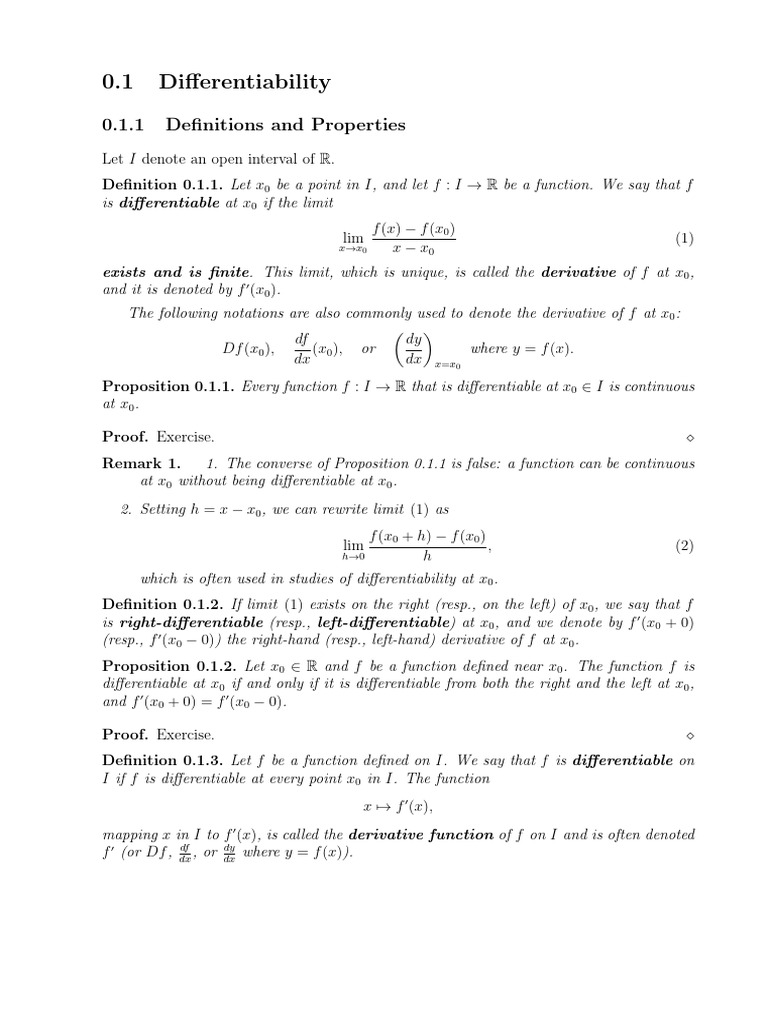 Chapter 5 Differenciable Functions | PDF | Function (Mathematics ...