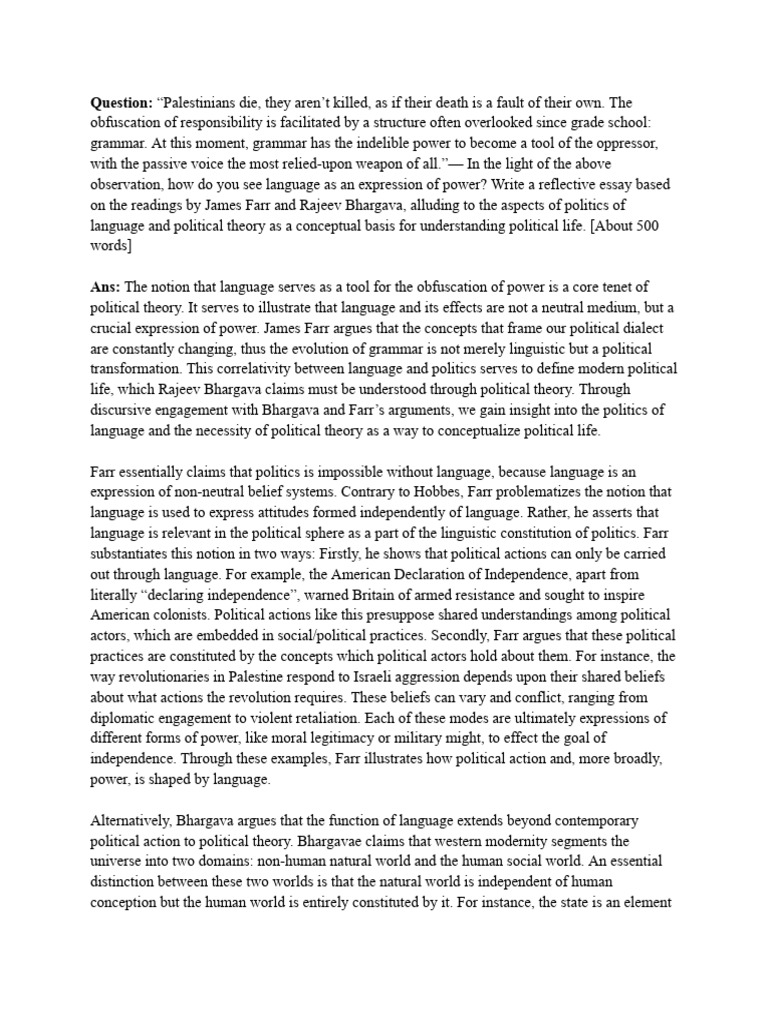 Power Practice Essay - Advait | PDF | State (Polity) | Political Philosophy