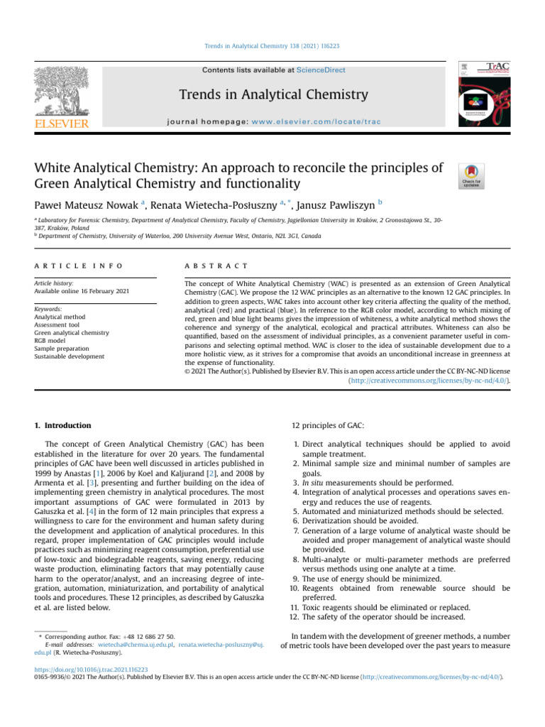 nowak2021 (15) | PDF | Detection Limit | Analytical Chemistry