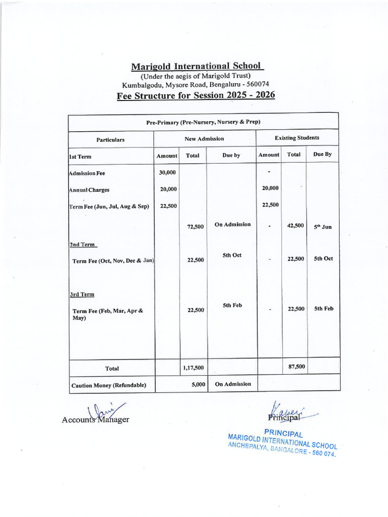 Fee Structure 2025-26-1 | PDF