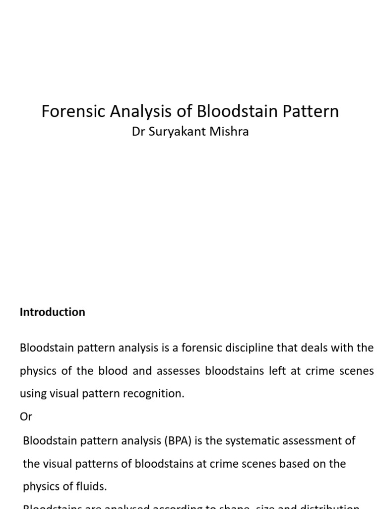 Forensic Analysis of Bloodstain Pattern | PDF
