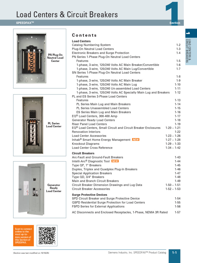 Spec2025 Catalog Siemens Load Centers & Circuit Breakers | PDF ...