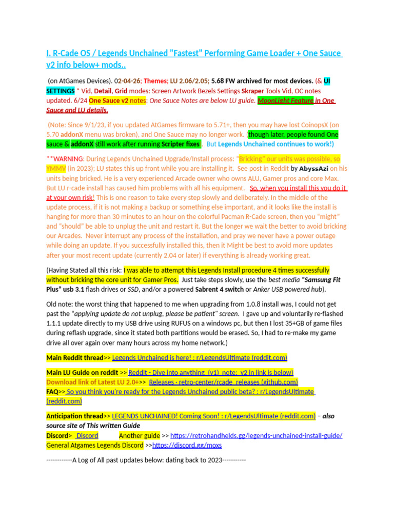 Legends Unchained +one Sauce Tips + 5.68 FW 1-2026 | PDF | Computer ...