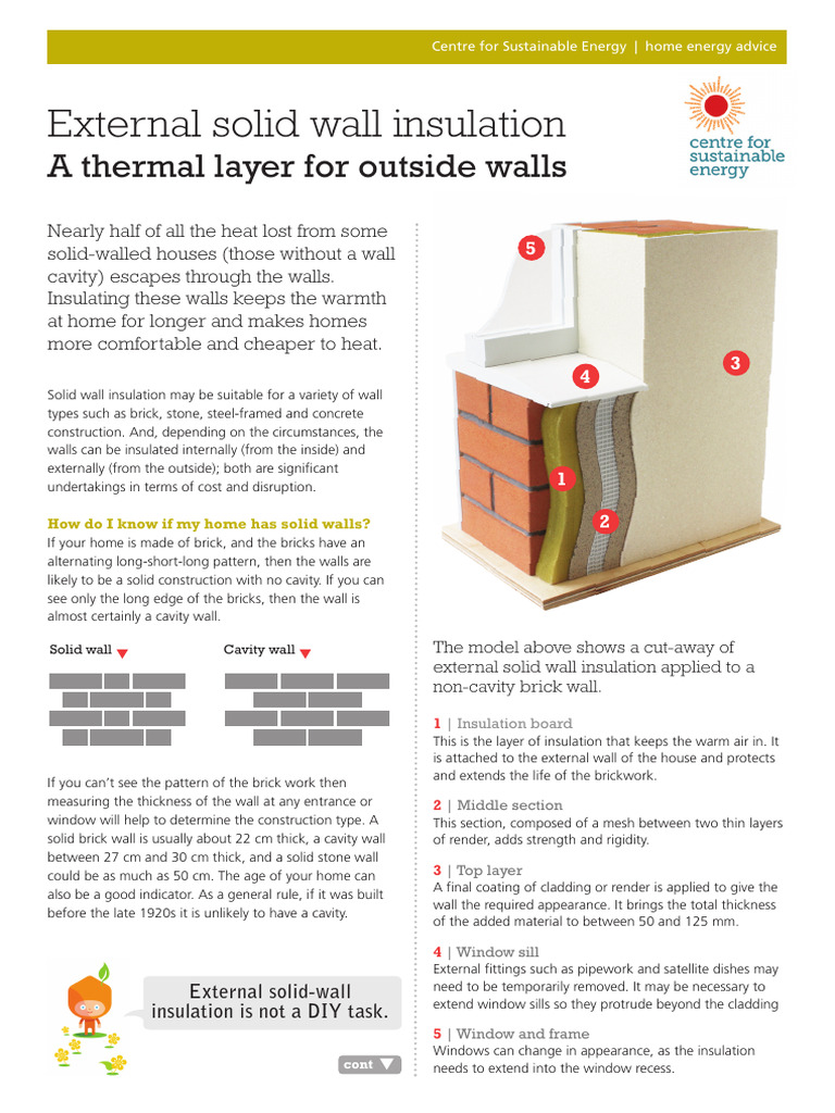 Advice Leaflet External Solid Wall Insulation | PDF | Thermal ...