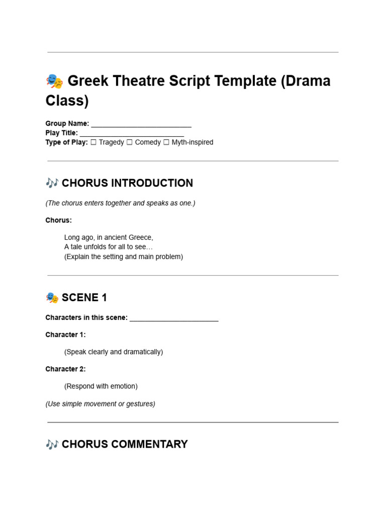 Script Template - Greek Theatre 25_26 (2) | PDF