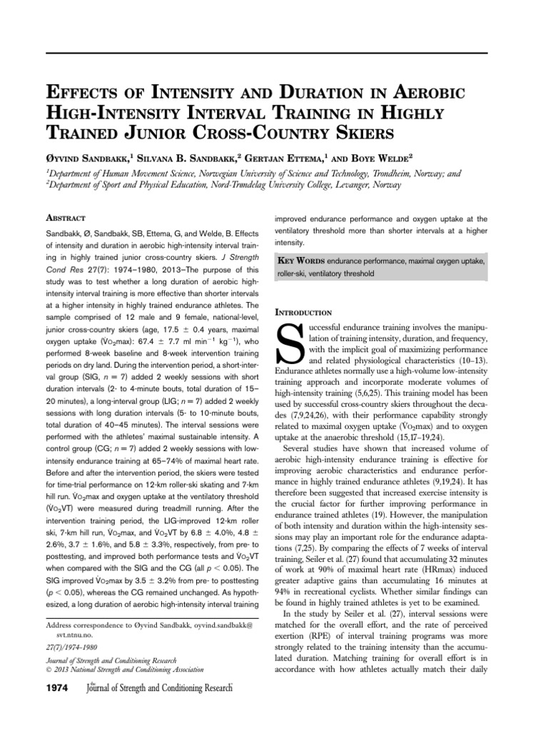 Effects of Intensity and Duration in Aerobic.28 | PDF | High Intensity ...