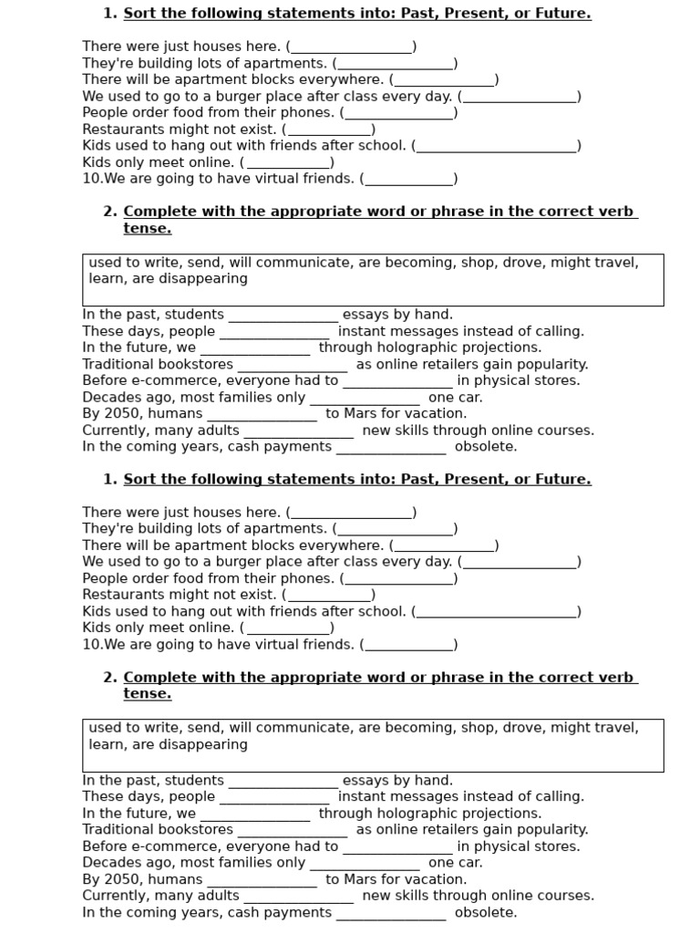 Grammar Completion Sentences | PDF | Verb | Language Mechanics