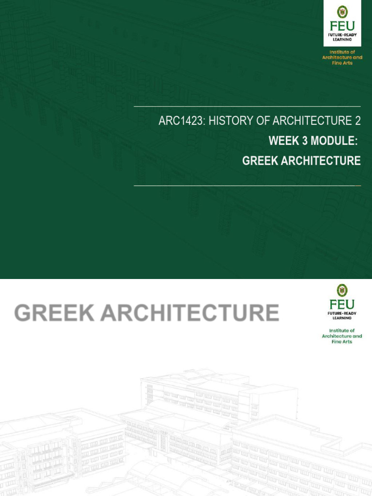 4 - MODULE 4 Greek Architecture - Lecture | PDF | Column | Ancient Greece
