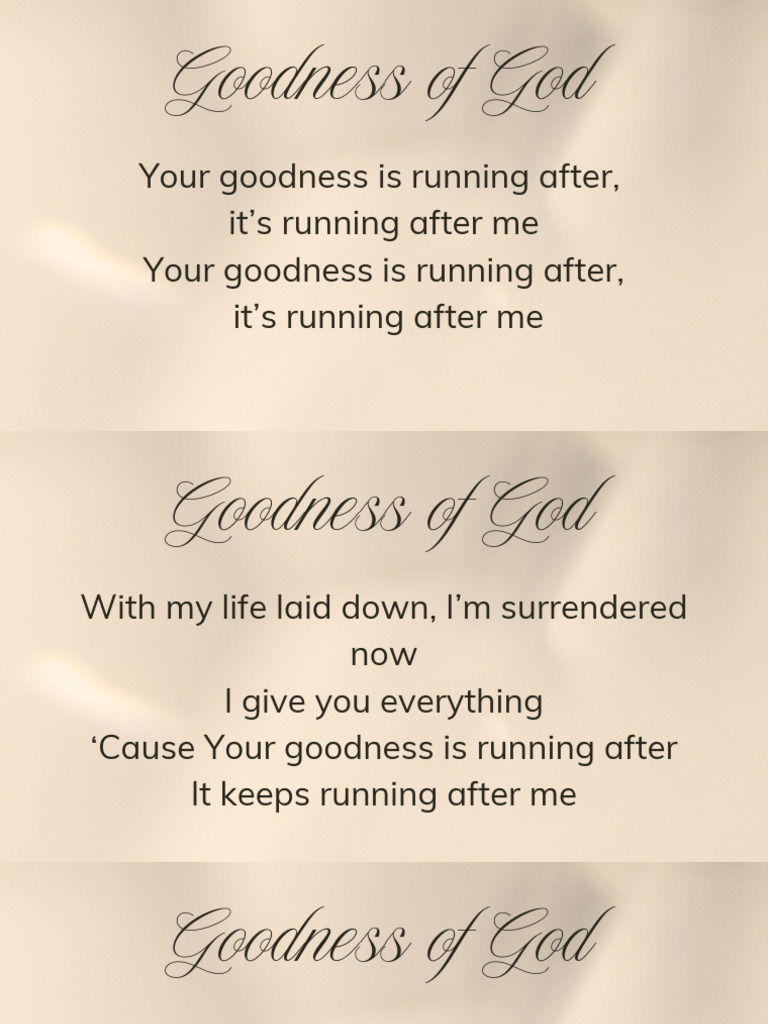 Goodness of God | PDF