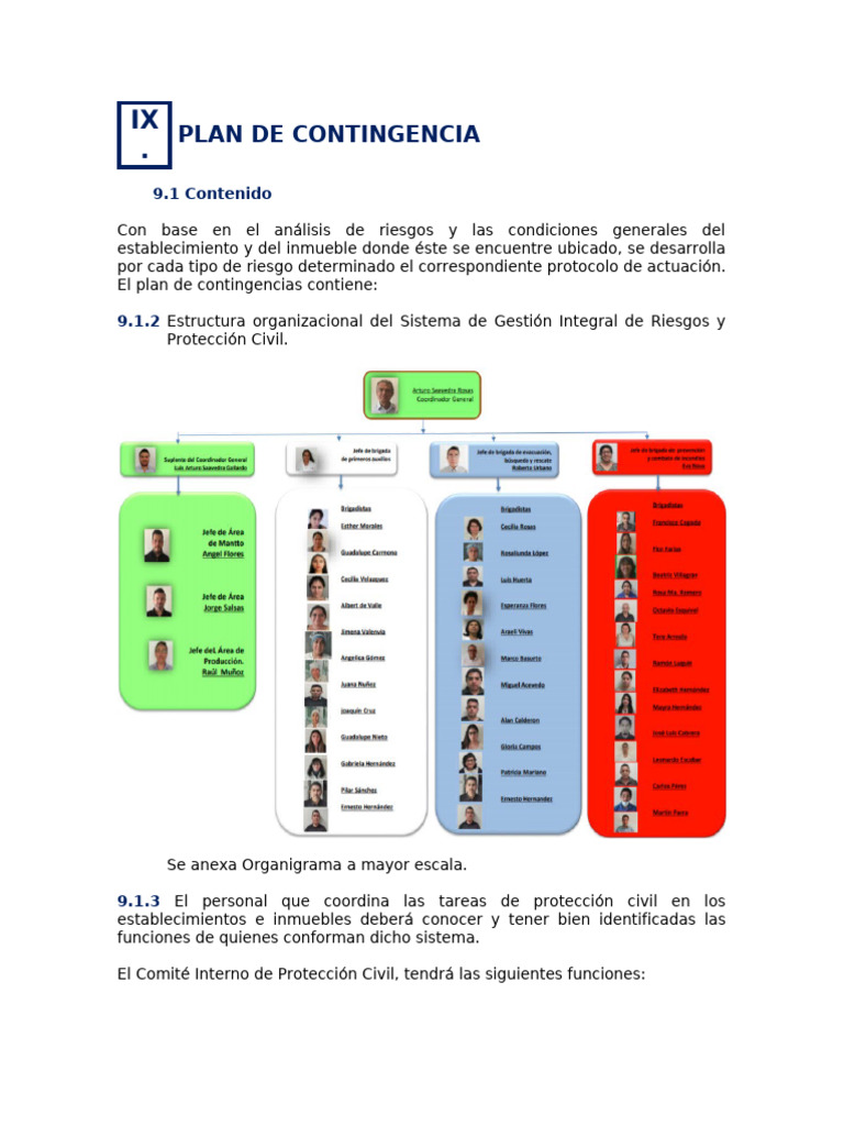 Plan de Contingencia 9. - Plan de Contingencia9. - Plan de ...