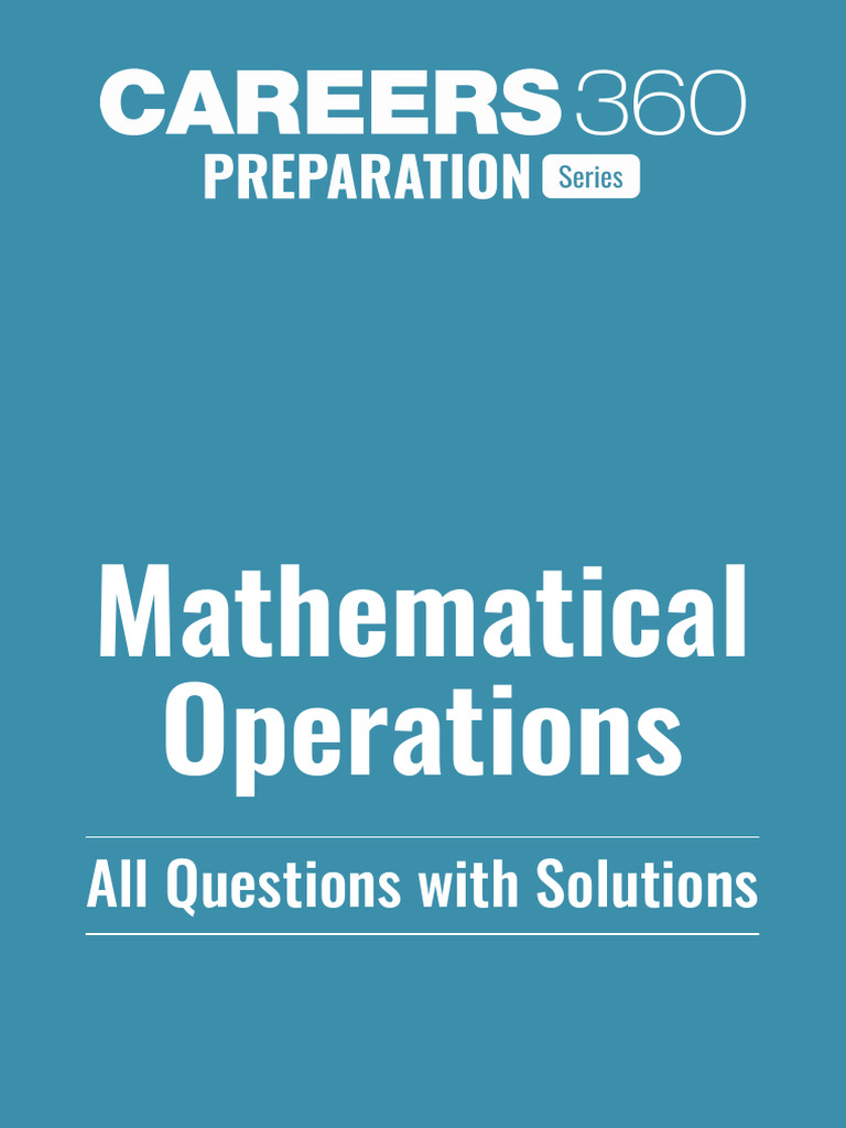 Mathematical Operations Questions With Solutions PDF_1770216430970 ...