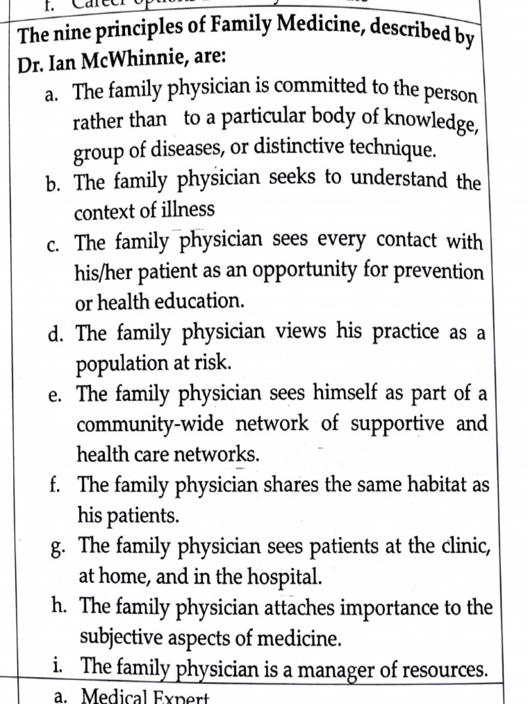 9 Principles of Family Medicine | PDF