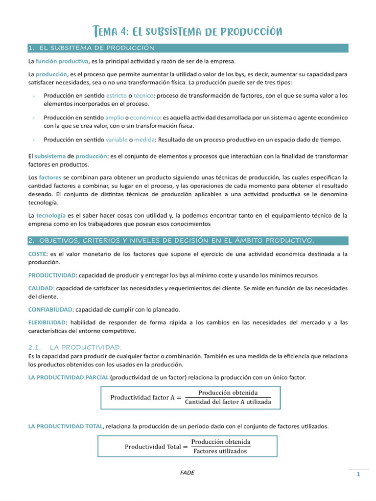 TEMA 4 FADE 2 | PDF | Costo | Business
