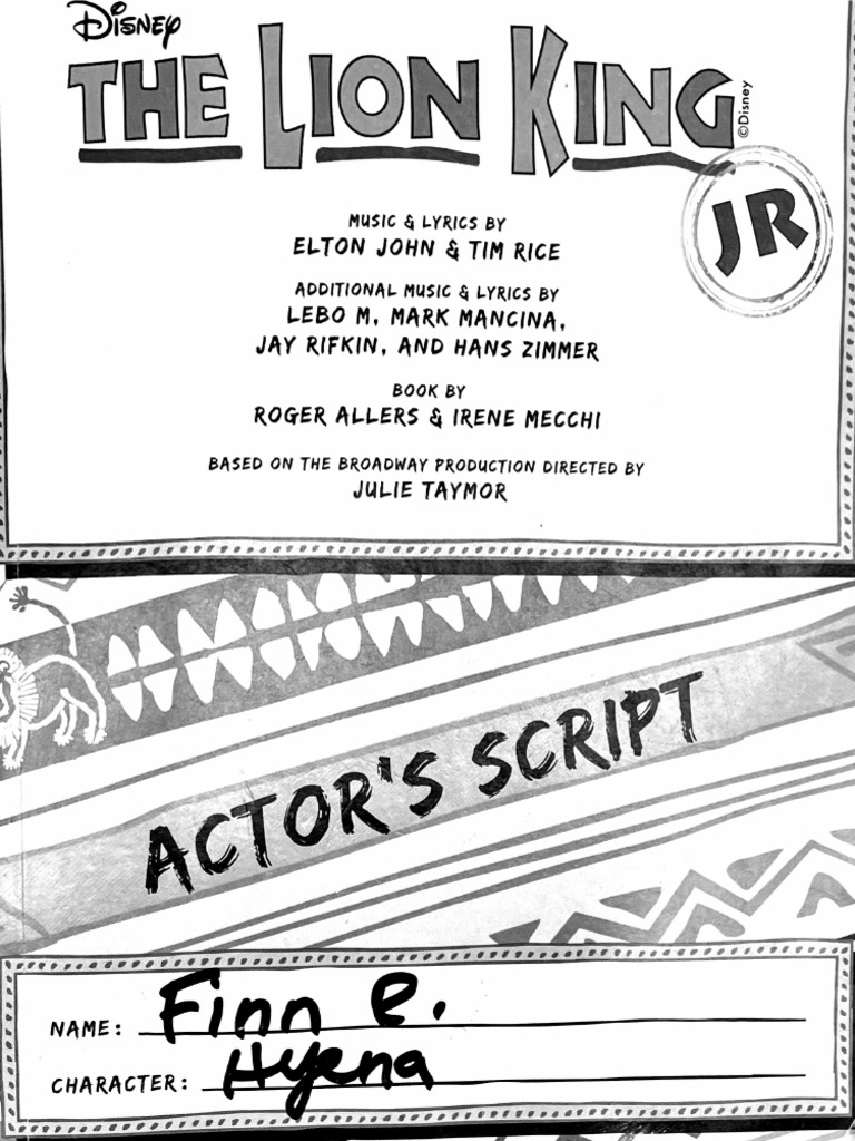 Lion King Jr. Script | PDF