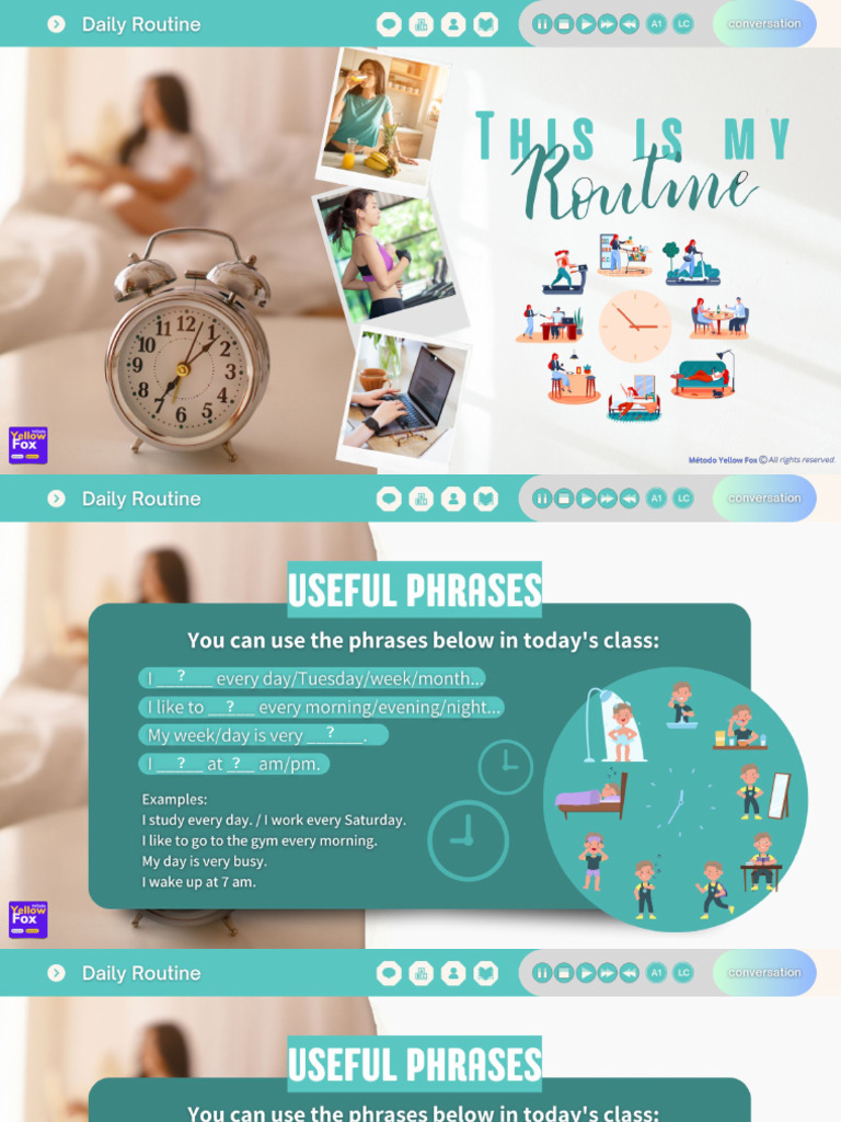 Copy of Daily Routine_ Lesson Plan A1_A2 @Metodoyellowfox | PDF