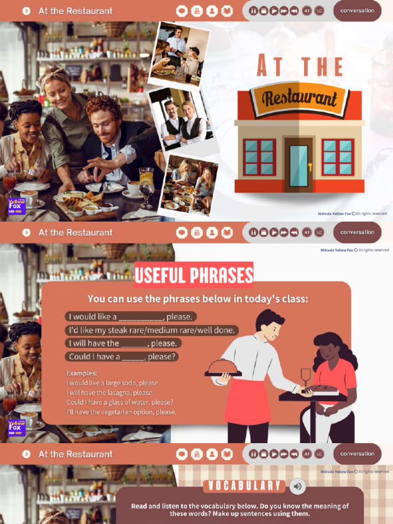 Copy of at the Restaurant_ Lesson Plan A1_A2 Metodoyellowfox | PDF