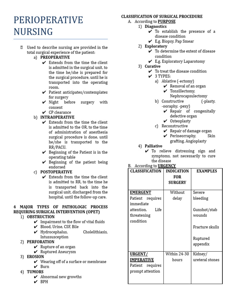 Copy of Perioperative-nursing.docx | PDF | Surgery | Anesthesia