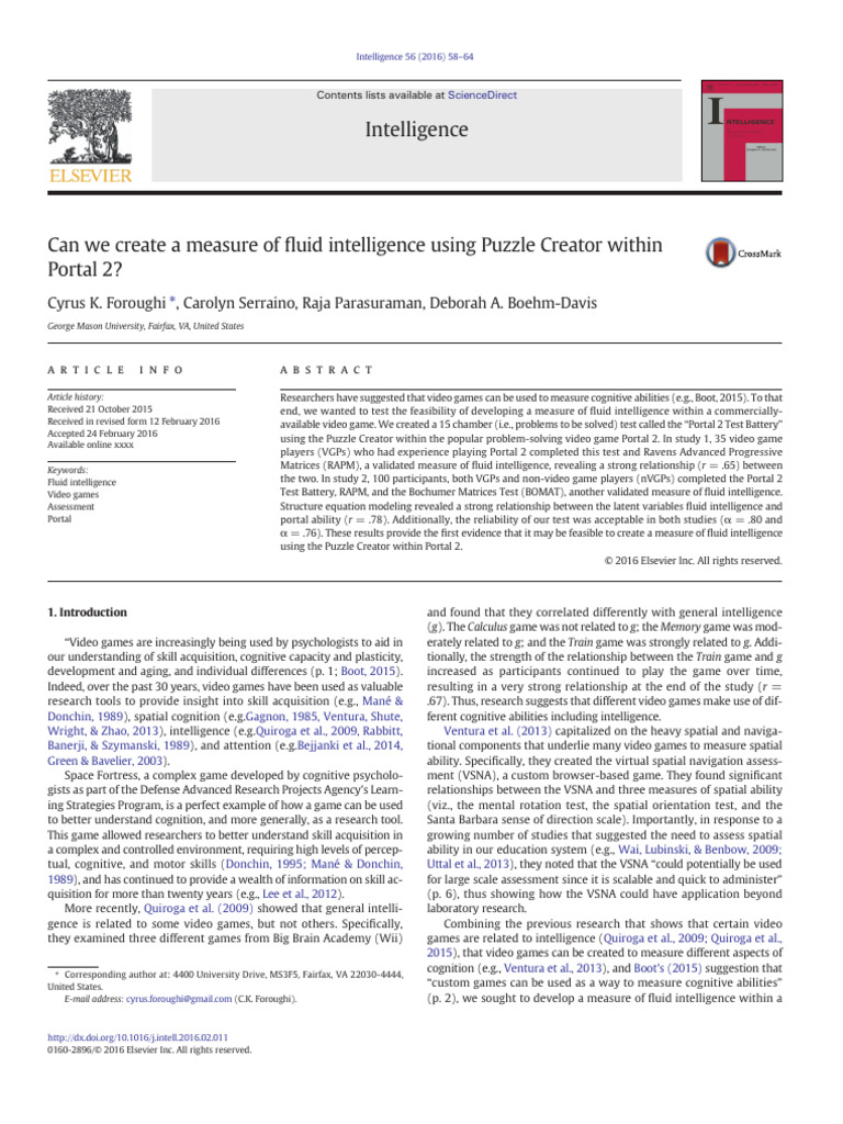 j.intell.2016.02.011 | PDF | Intelligence | Cognition