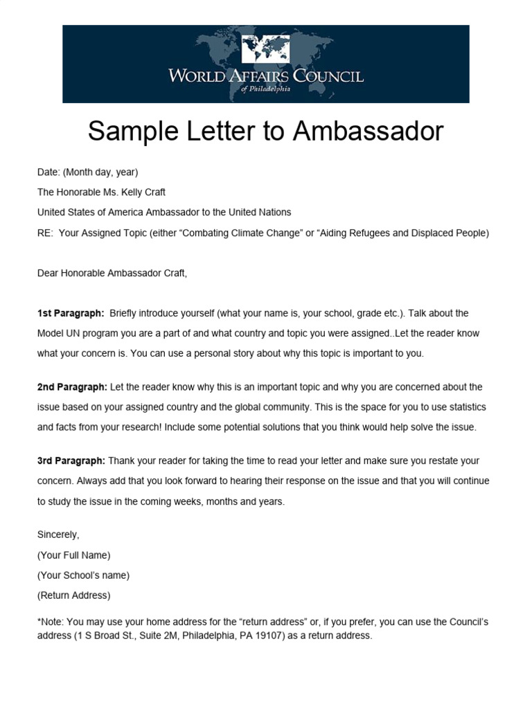 Ck9a0sj7300y1asquny1n5hs6 Letter to Ambassador Craft Sample and ...