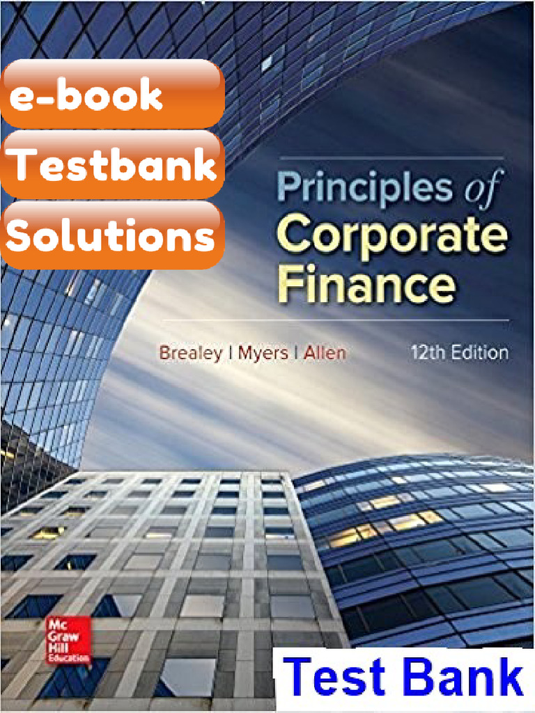 Testbank Principles of Corporate Finance 12th Edition Brealey Download ...