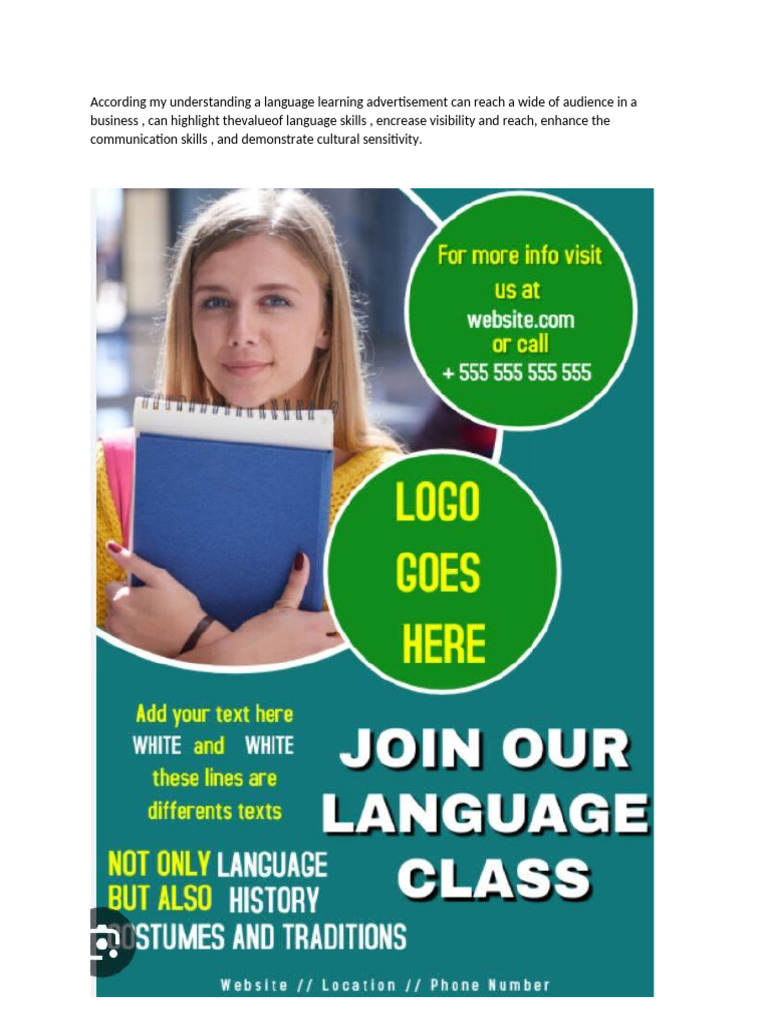 Advertisement Benefits of Language Learning | PDF