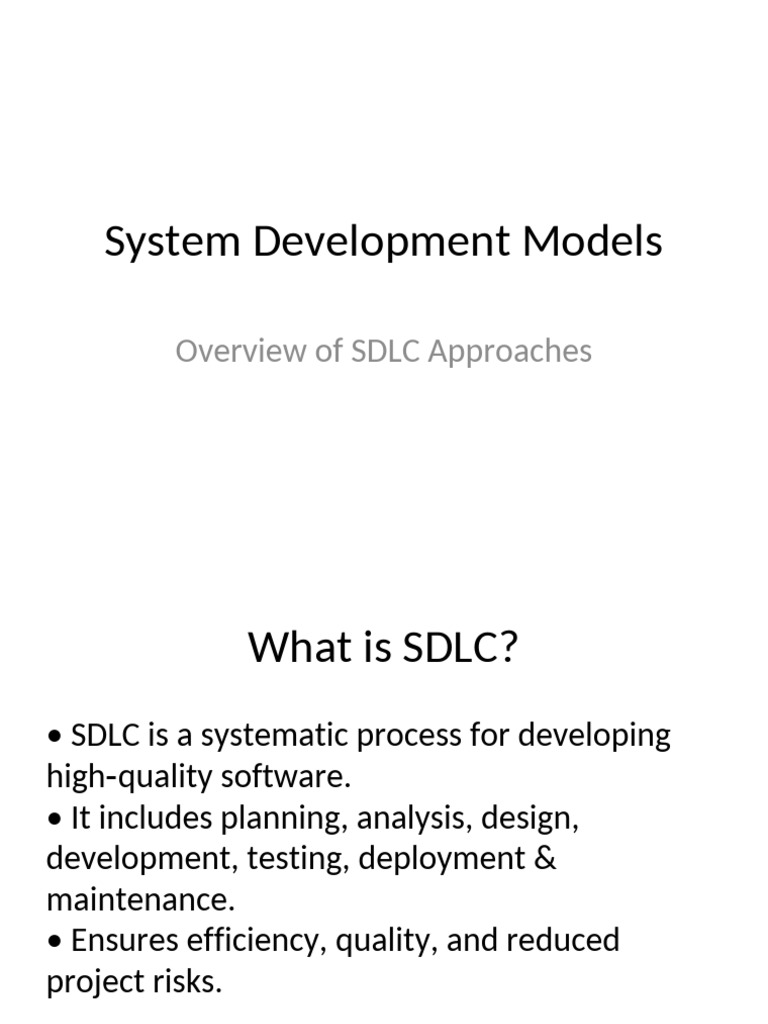 System Development Models | PDF | Software Testing | Software Prototyping