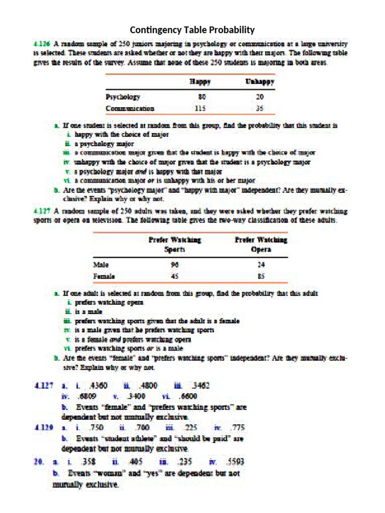 Cross Tab Prob | PDF
