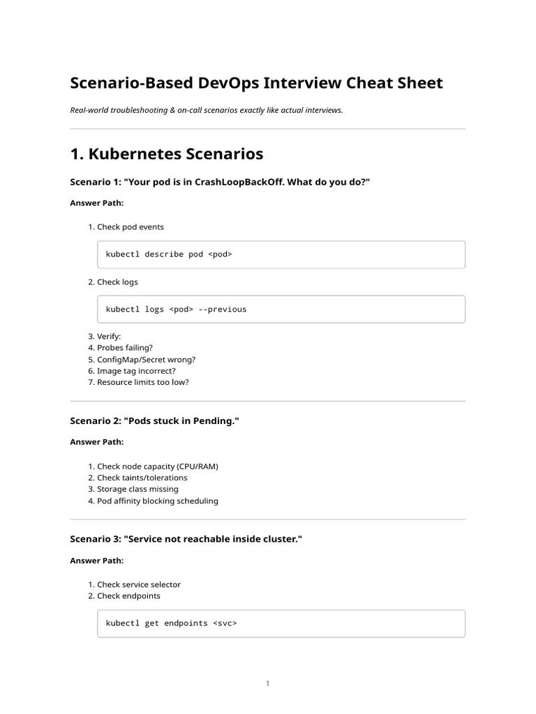 Devops Scenario Based Cheatsheet | PDF | Internet | Computing
