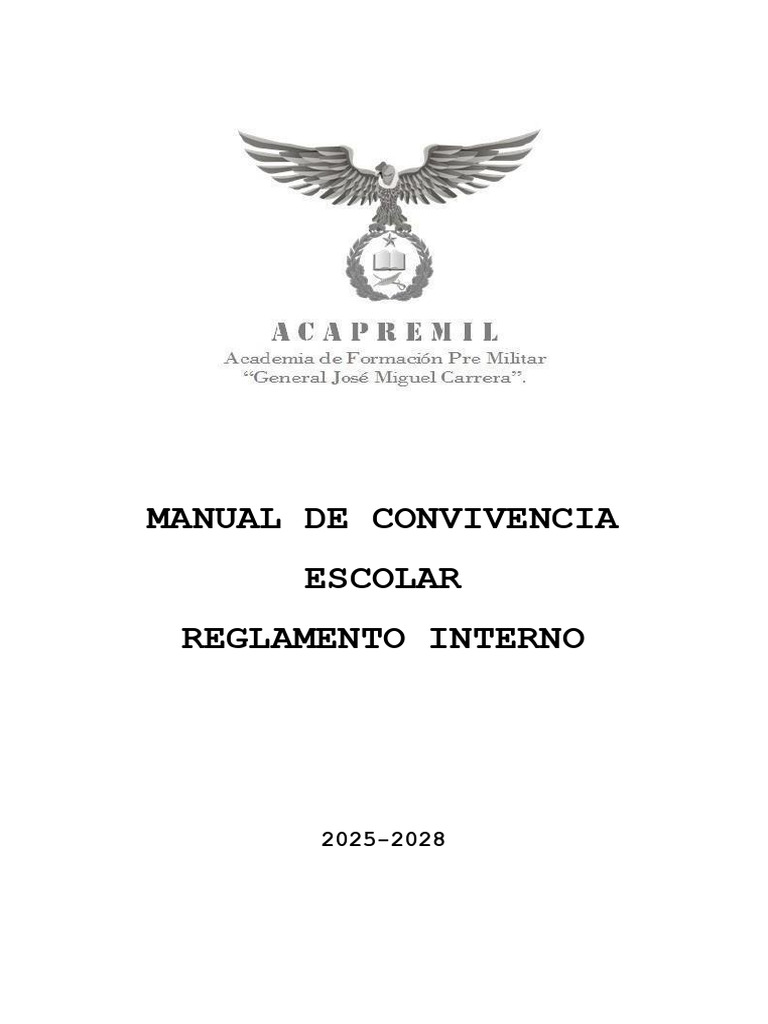 Manual de Convivencia Escolar Acapremil 2025 -1 | PDF | Violencia ...